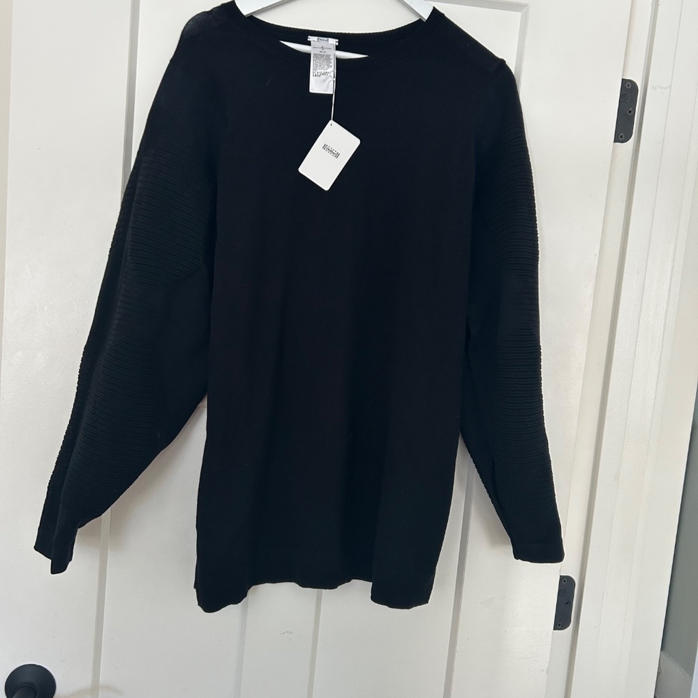 NEW WOLFORD WOMEN'S BLACK TEXTURED TOP SHIRT BOUSE TUNIC NWT MEDIUM M